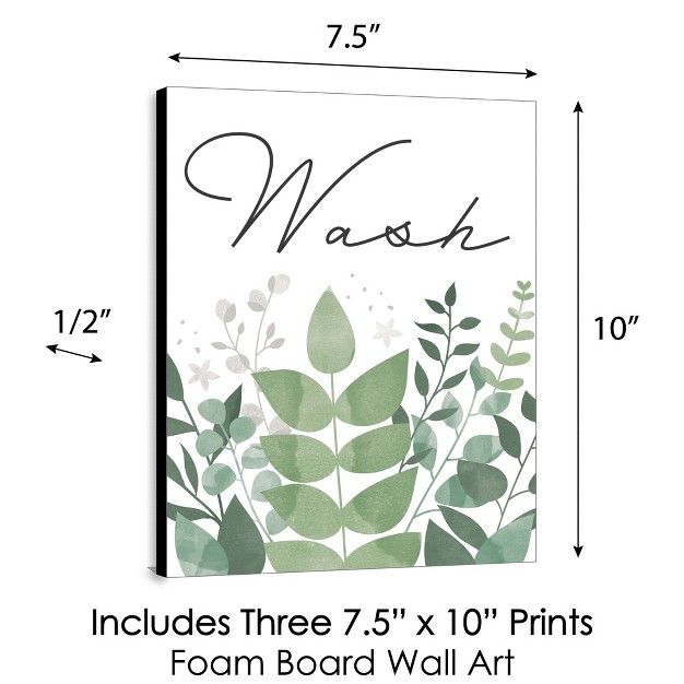 Big Dot Of Happiness Boho Botanical Greenery Kids Bathroom Rules Wall Art 7 5 X 10 Inches Set Of 3 Signs Wash Brush Flush