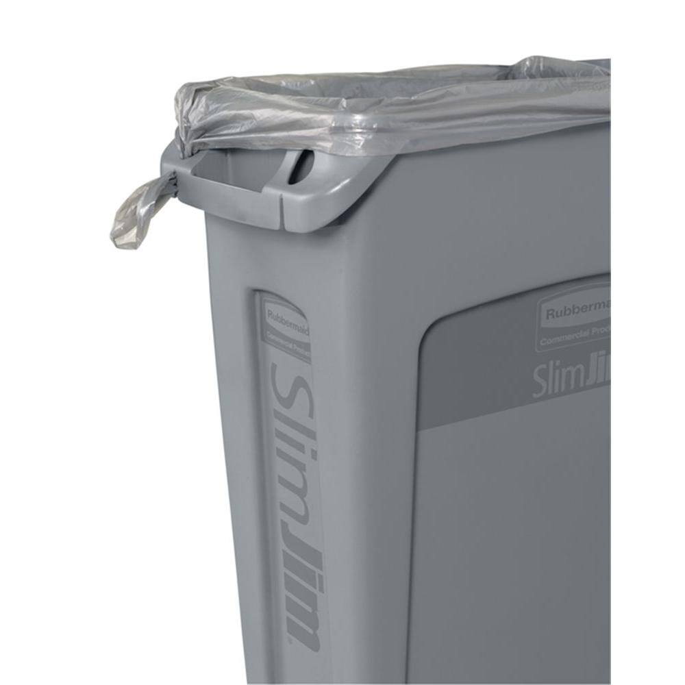 Rubbermaid Commercial Products Slim Jim 23 Gal. Gray Vented Trash Can 2001581