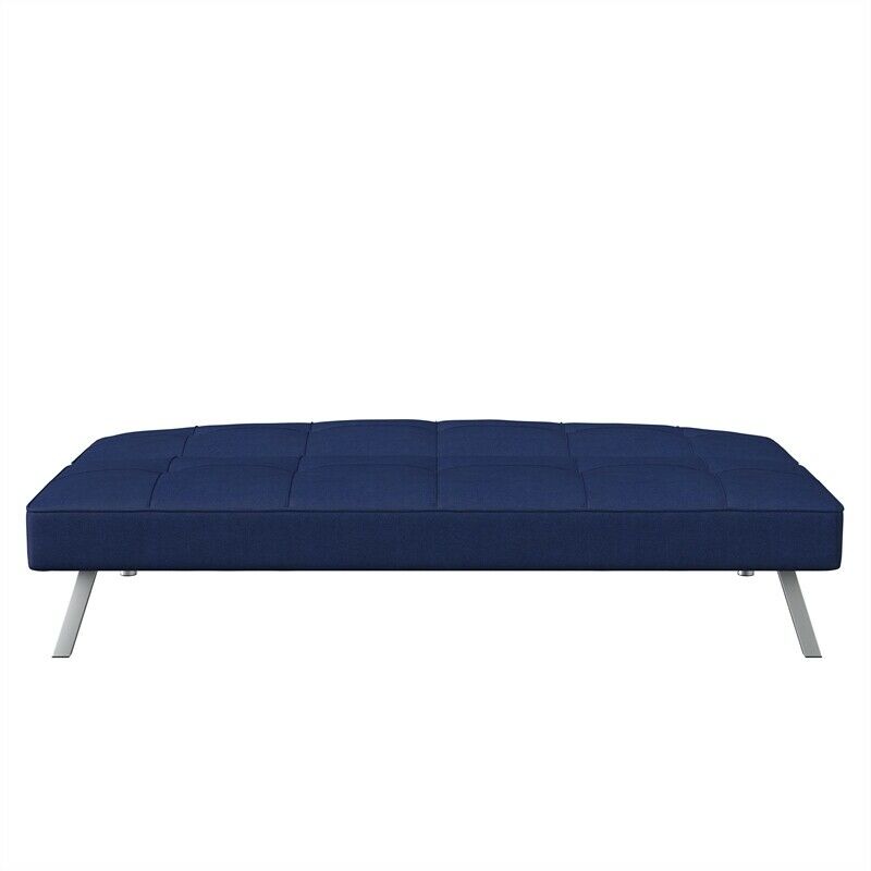 Navy Blue Tufted Sleeper Sofa in Fabric Upholstery