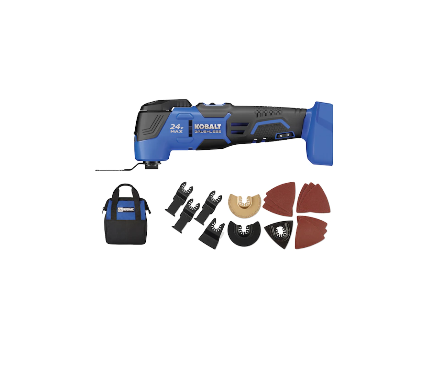 Kobalt KMT 124B-03 18-Piece Brushless 24-volt Max Variable Speed Oscillating Multi-Tool Kit with Soft Case