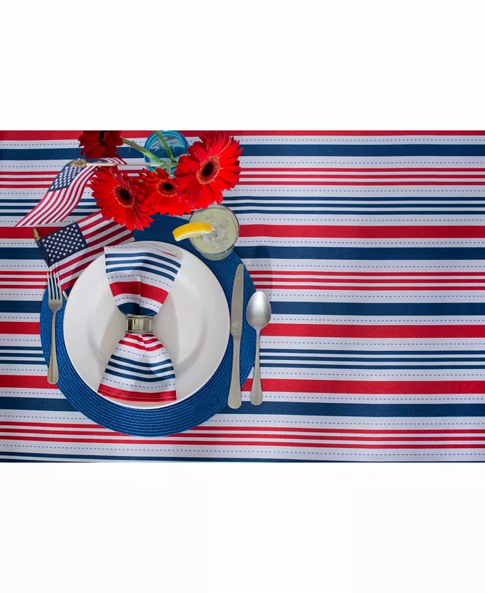 Design Imports Patriotic Stripe Outdoor Table Runner 14 X 108