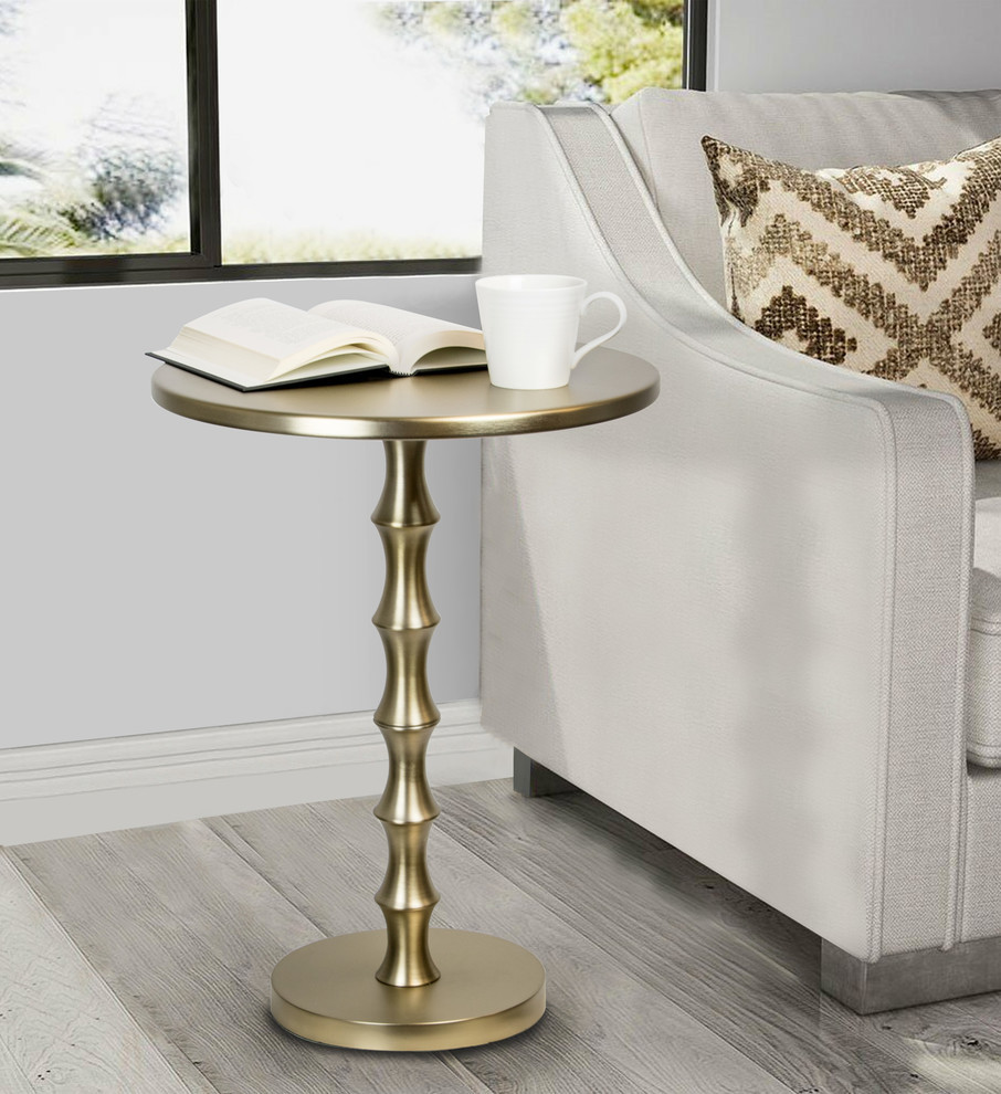 26.75 quotPlated Gold Metal Accent Table   Contemporary   Side Tables And End Tables   by Grandview Gallery  Houzz