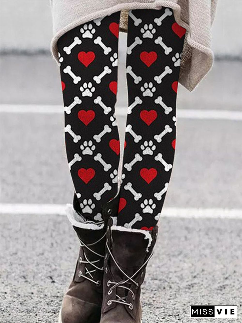 Women's Comfort Printed Graphic Colorblock Printed Legging Pants