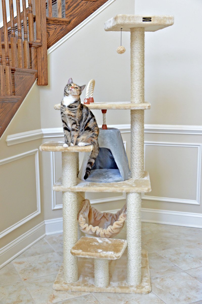 Armarkat 65-in Faux Fur Cat Tree and Condo