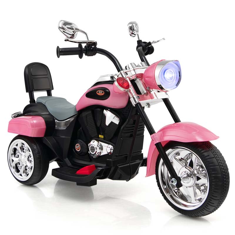 3 Wheel Kids Ride on Chopper-Style Motorcycle, 6V Battery Powered Kids Motorbike Trike Toy with Horn & Headlight