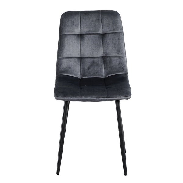 Set of 4 Modern Velvet Dining Chairs ， Fabric Accent Upholstered Chairs Side Chair with Black Legs for Dinning room