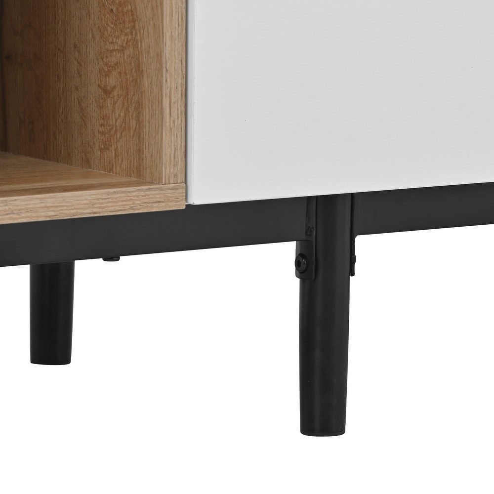 Modern TV Stand TV Console with Storage Cabinets for TVs up to 80\