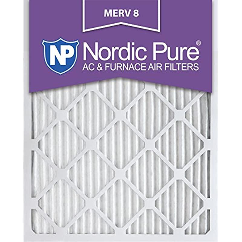 Nordic Pure 16x25x1 MERV 8 Pleated AC Furnace Air Filters 12 Pack