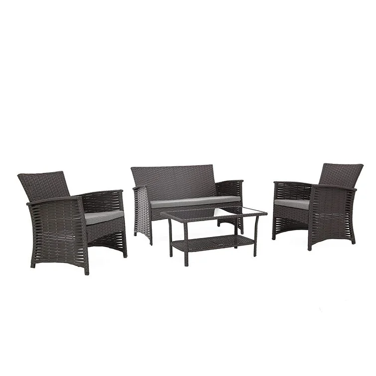 Genova 4 Piece Rattan Sofa Seating Group with Cushions