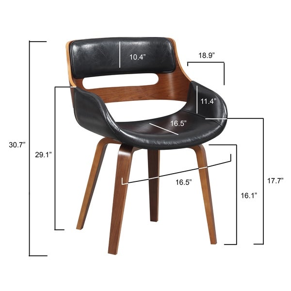 Wood and Faux Leather Mid-Century 18-Inch Dining Chair