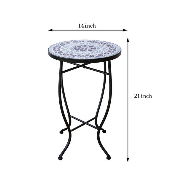 Saint Birch Modern MultiColor Mosaic Accent Table