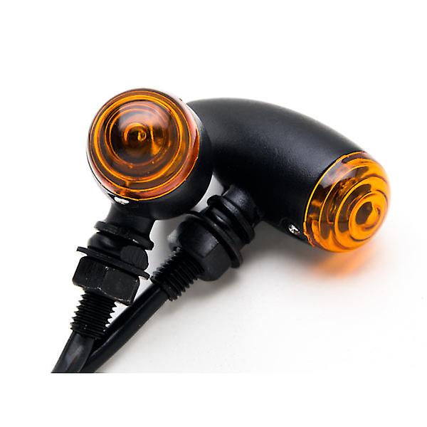 Motorcycle 2 pcs Black Amber Turn Signals Lights Compatible with Kawasaki EN Vulcan 450 500 LTD