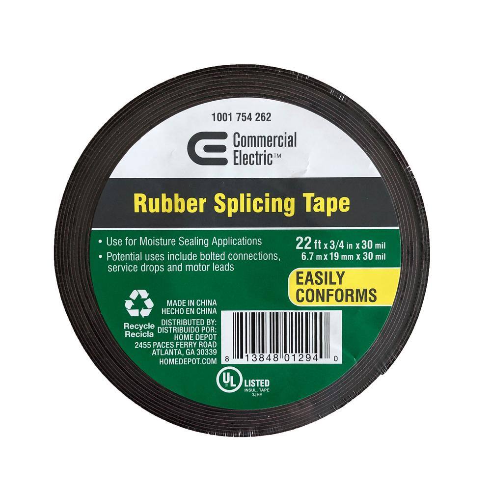 Commercial Electric 34 in. x 22 ft. Rubber Splicing Tape 30005335