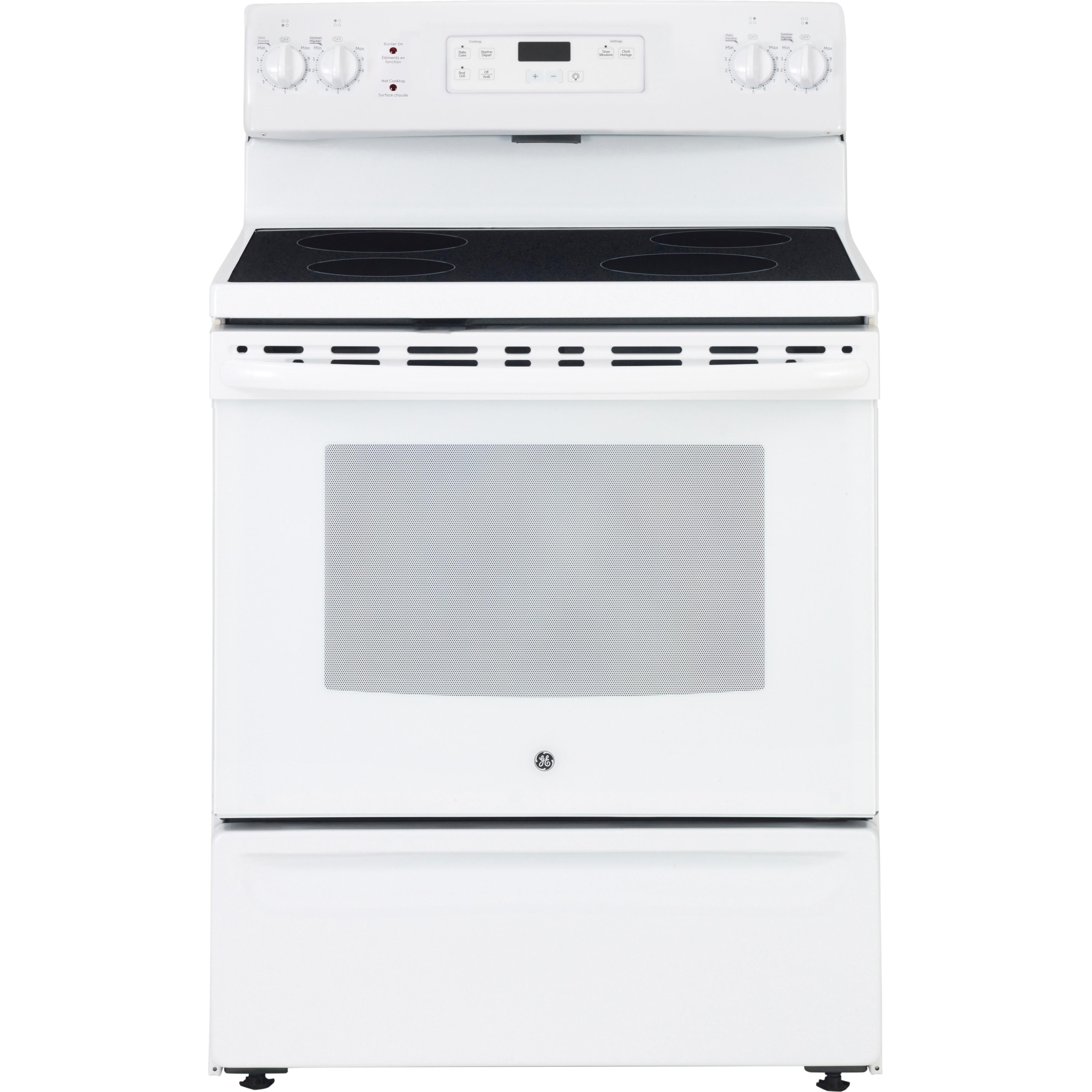 GE 30-inch Freestanding Electric Range with Smooth Top JCBS630DKWW