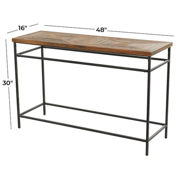 Brown Metal Rustic Console Table - 48 x 16 x 30