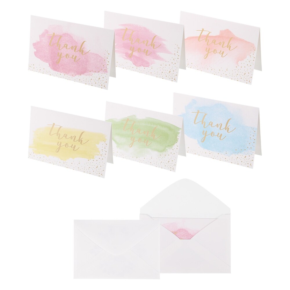 36pcs Thank You Cards with Envelopes 4x6 Thank You Cards Blank Watercolor   Multicolor