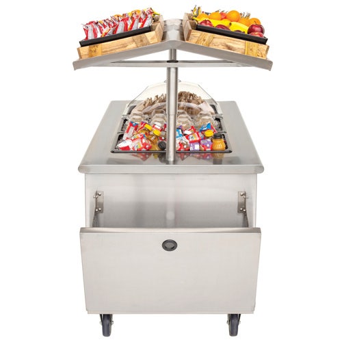 High-Volume Breakfast Cart by Hubert - Double-Sided Stainless Steel Frame