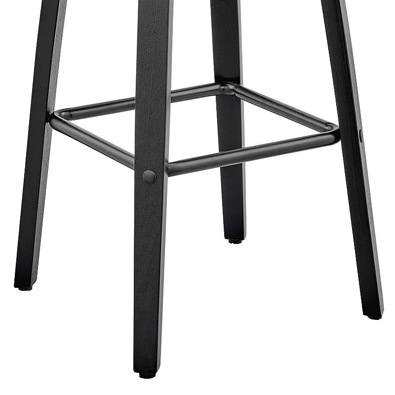 26 Inch Swivel Barstool with Leatherette Seat， Gray and Black