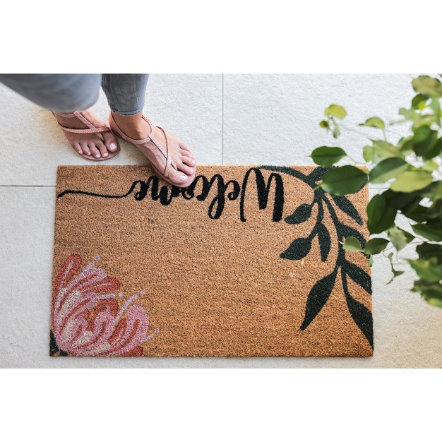 Floral Print Rectangle Doormat