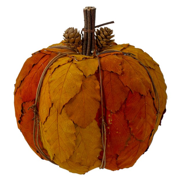 Orange And Brown Fall Harvest Tabletop Pumpkin