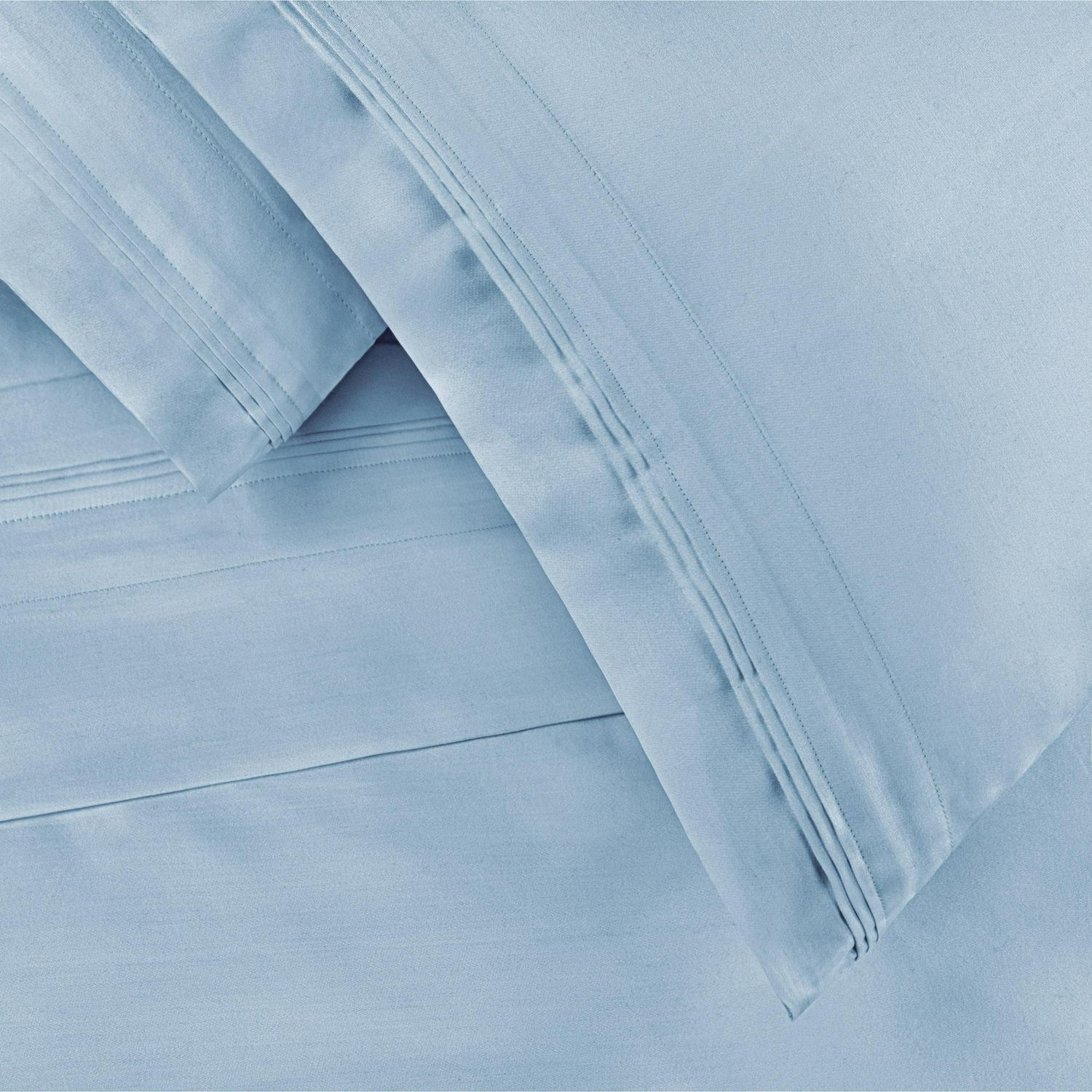 Superior 4-Piece 650 Thread Count Egyptian Cotton Sheet Set， California King， Baby Blue