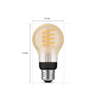 Philips Hue 40-Watt Equivalent A19 Smart LED Vintage Edison Tuneable White Light Bulb with Bluetooth (1-Pack) 563577