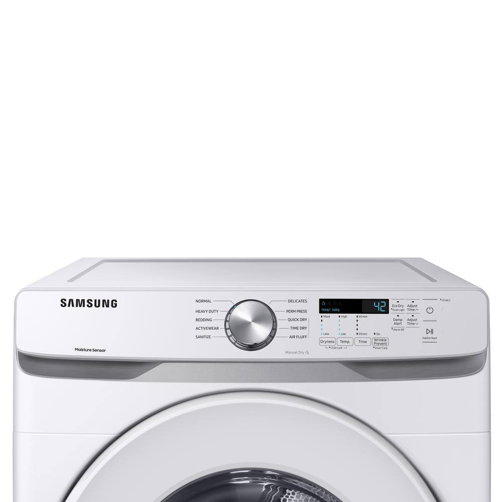  7.5 cu. ft. Stackable Long Vented Gas Dryer with Sensor Dry in White DVG45T6020W