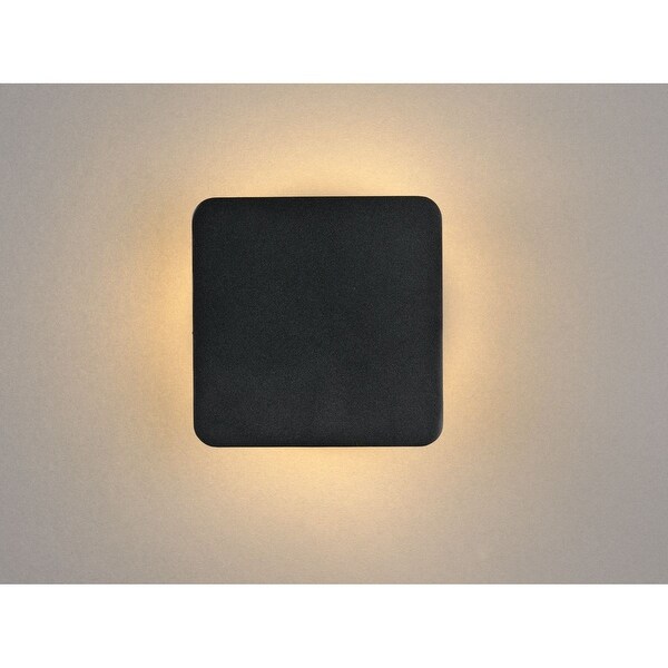 Z-2025 LED Collection 1-Light Matte Black Frosted Glass LED Modern Wall Light - 6.25 in x 2.25 in x 2.25 in Shopping - The Best Deals on Outdoor Wall Lanterns | 37343766