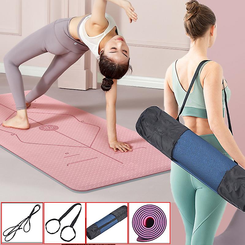 6mm Tpe Yoga Mats Anti-slip Sport Fitness Mat Blanket For Exercise Yoga Pilates Gymnastics Mat Fitness Equipment Free Mesh Bag