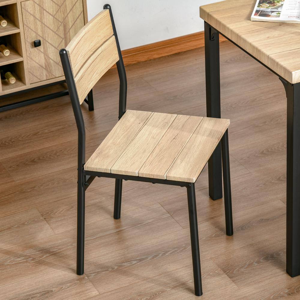 HOMCOM 3-Piece Wood Grain Kitchen Table Dining Set 835-090