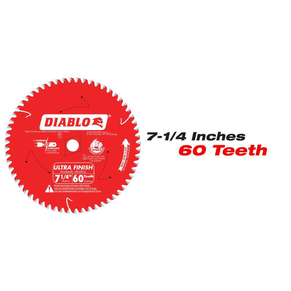 DIABLO 7-14 Circular Saw Blade Set - 24-Tooth Tracking Point Framing 40-Tooth Finish and 60-Tooth Fine Finish (3-Blades) D07244060R3GS