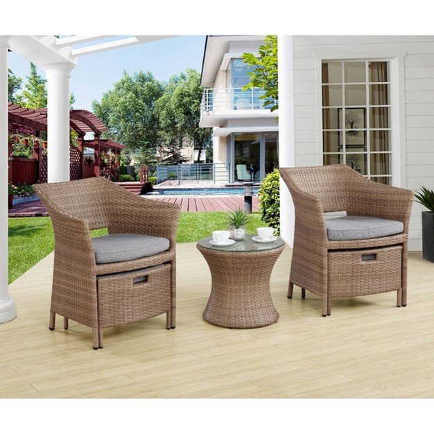 Kokoli 5pc Conversation Set Brown Alaterre Furniture