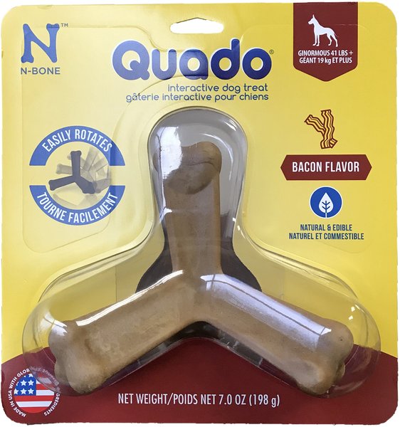 N-Bone Quado Interactive Bacon Flavored Large Dental Dog Treat