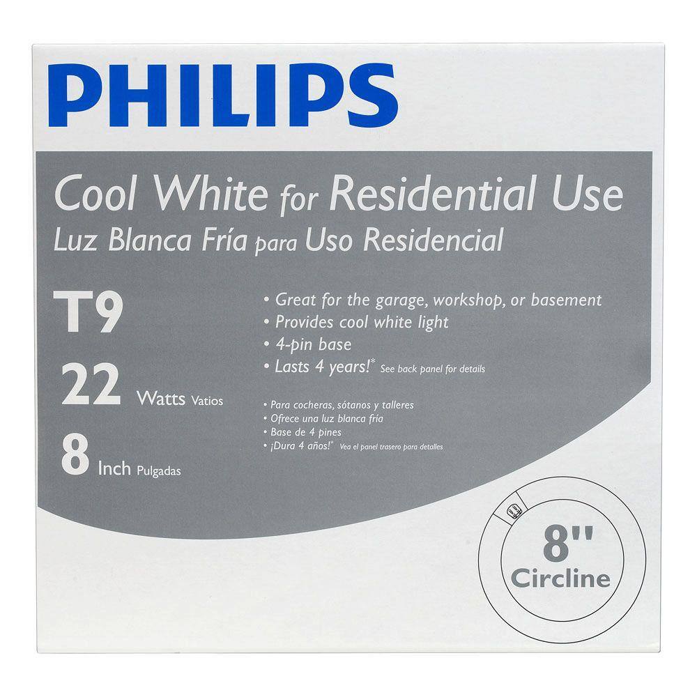 Philips 22-Watt 8 in. Linear T9 Fluorescent Tube Light Bulb Cool White (4100K) Circline (1-Pack) 391169