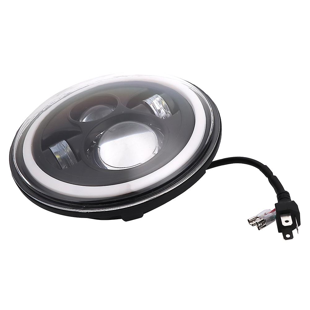 7inch Round Led Headlight Halo Angle Eyes Daytime Running Light Turn Signal Lamp