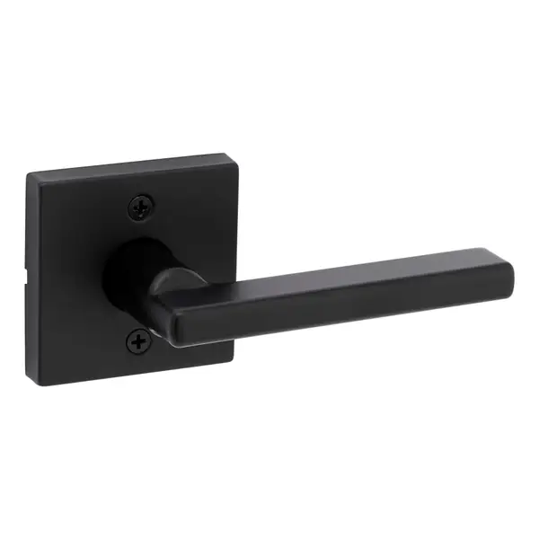 Kwikset Matte Black Halifax Lever with Square Rose