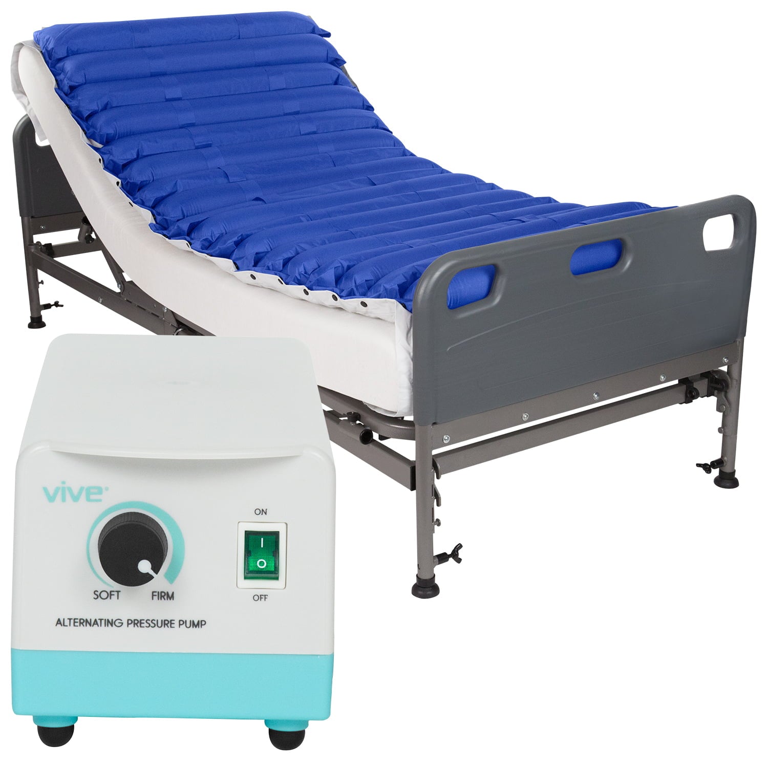 Vive Alternating Pressure Mattress 5” -  Air Topper Pad with Electric Pump