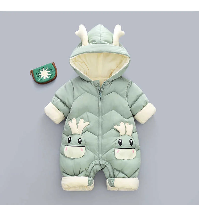 New born Warm Baby coat Winter Hooded mantle Rompers Thick Outfit Jumpsuit Overalls Snowsuit Children Boys Clothing kids clothes