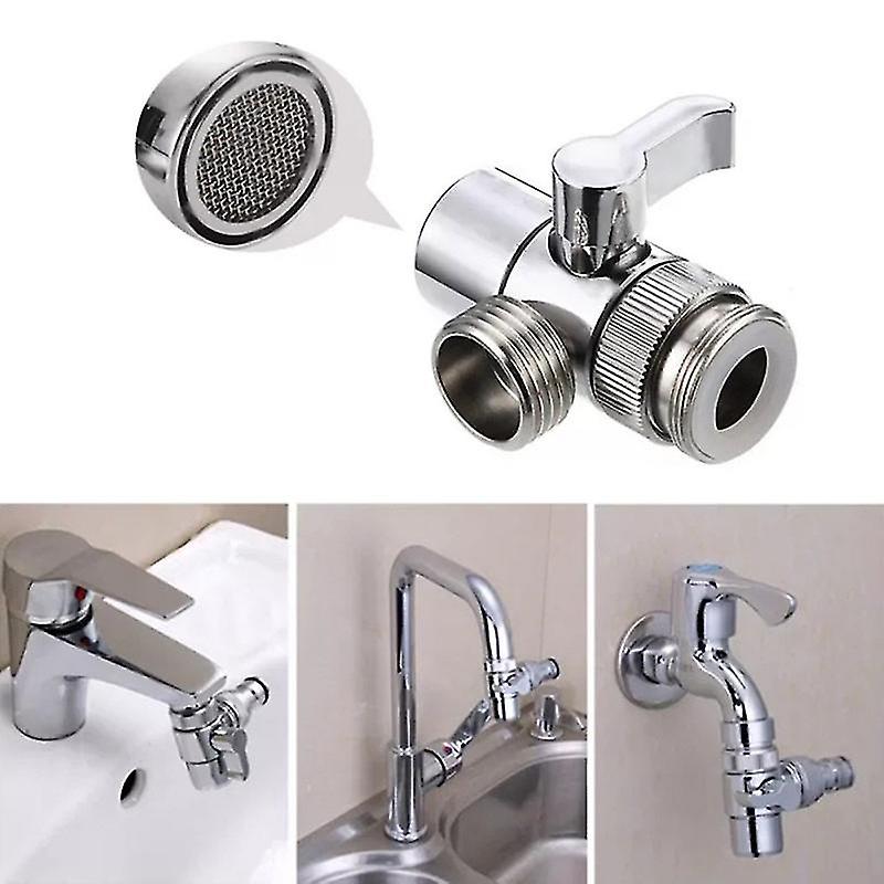 1 Piece Faucet Valve Reverser Sink Faucet Water Faucet Separator Adapter Bathroom Home Kitchen Supplies Reverser Crjjkoy