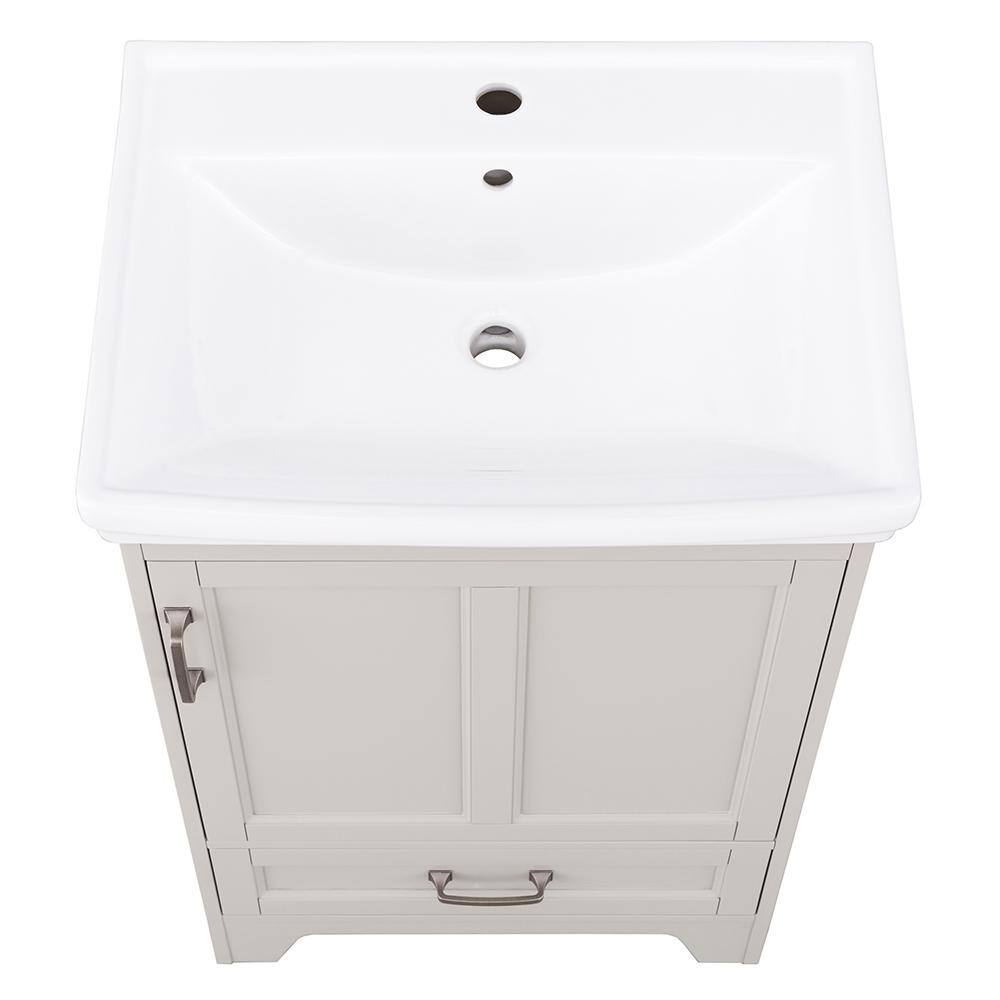 Home Decorators Collection Evie 24 in. W x 18 in. D Vanity Cabinet in Grey with Vitreous China Vanity Top in White with White Sink EIGVT2418D