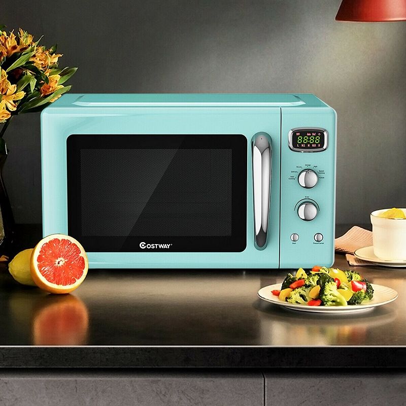 0.9 Cu.ft Retro Countertop Compact Microwave Oven