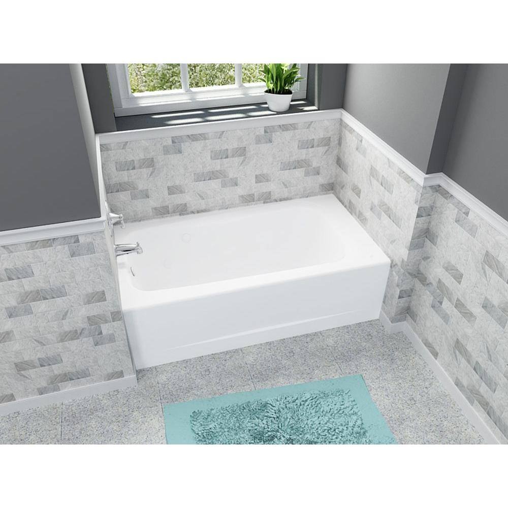 American Standard Cambridge 60 in. x 32 in. Rectangular Alcove Soaking Bathtub with Left Drain in Arctic White 2460002.011