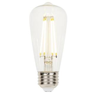 Westinghouse 60-Watt Equivalent ST15 Dimmable Clear Edison Filament LED Light Bulb Soft White Light (6-Pack) 4518720