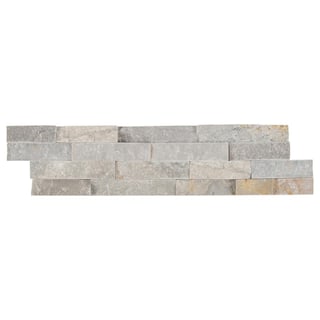 MSI Sunset Silver Ledger Panel 6 in. x 24 in. Textured Quartz Wall Tile (6 sq. ft.Case) LPNLQSUNSIL624C