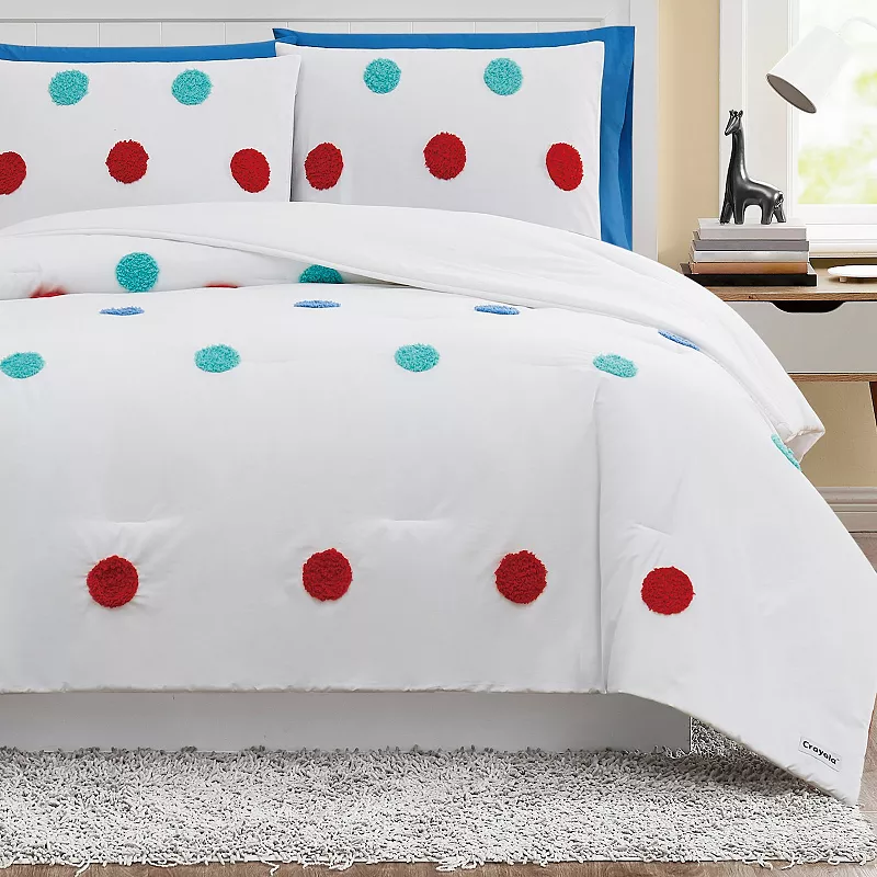 Crayola Fuzzy Dot Comforter Set with Sham