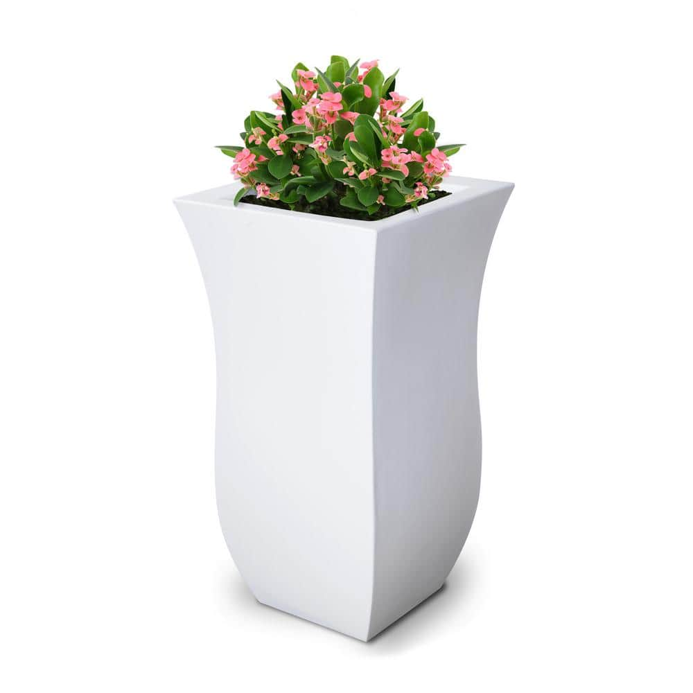 Mayne Valencia 30 in. Tall White Polyethylene Planter 5874-W