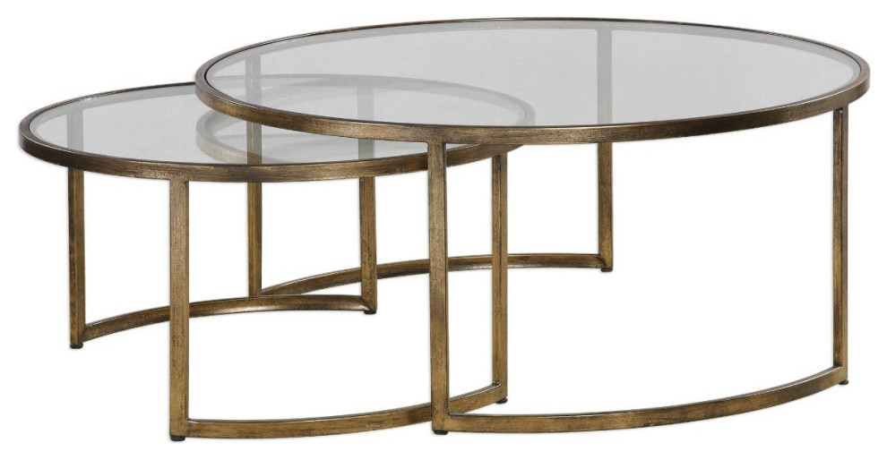 Uttermost Rhea Nested Coffee Tables Set of 2   Contemporary   Coffee Table Sets   by Hudson Home Decor  Houzz