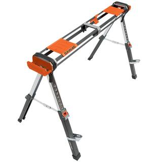 PROTOCOL 46 in. x 29 in. Lightweight Aluminum Adjustable Height Collapsible Sawhorse SAW46