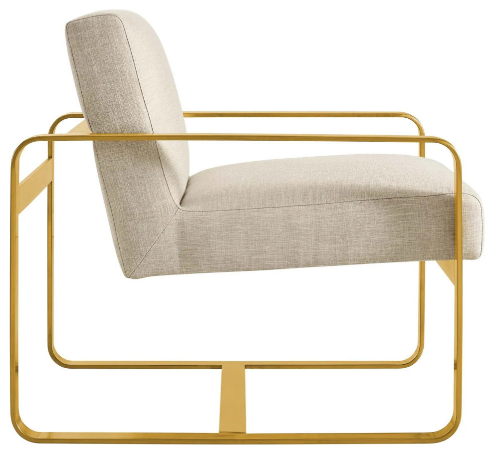 Ophelia Beige Upholstered Fabric Armchair   Contemporary   Armchairs And Accent Chairs   by V.S.D Furniture  Houzz