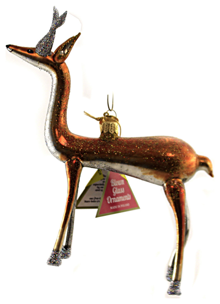 Morawski Free Blown Reindeer Glass Ornament Deer Buck Christmas 17580   Christmas Ornaments   by Story Book Kids Inc  Houzz